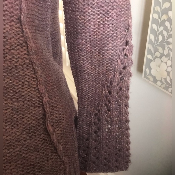 Silver Jeans Womens' Chunky Knit Wool Blend Sweater Size XS (“Rose”)Smoky Purple - Picture 5 of 6